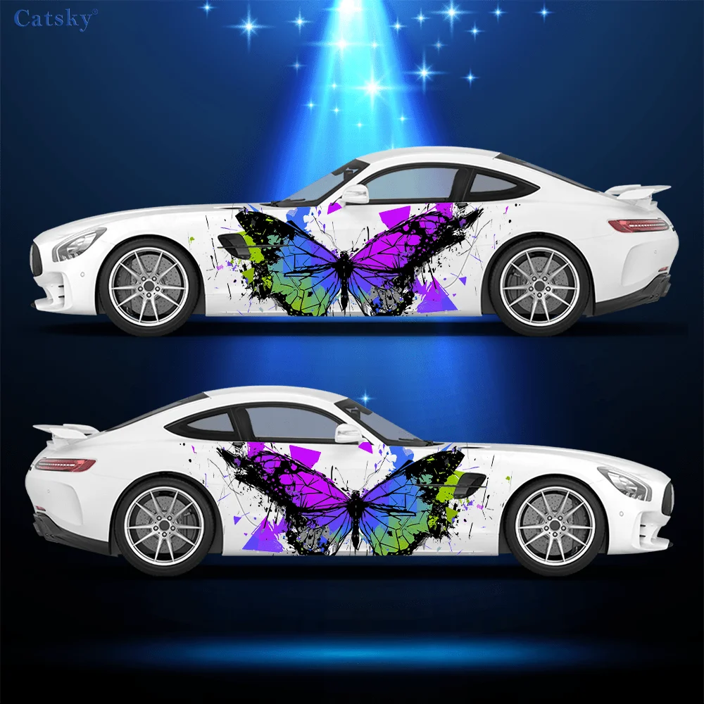 

Colorful Flame Butterfly Car Vinyl Wraps Decal Self-adhesive PVC Sticker Suitable for Trucks SUV Decor Auto Accessories Gift