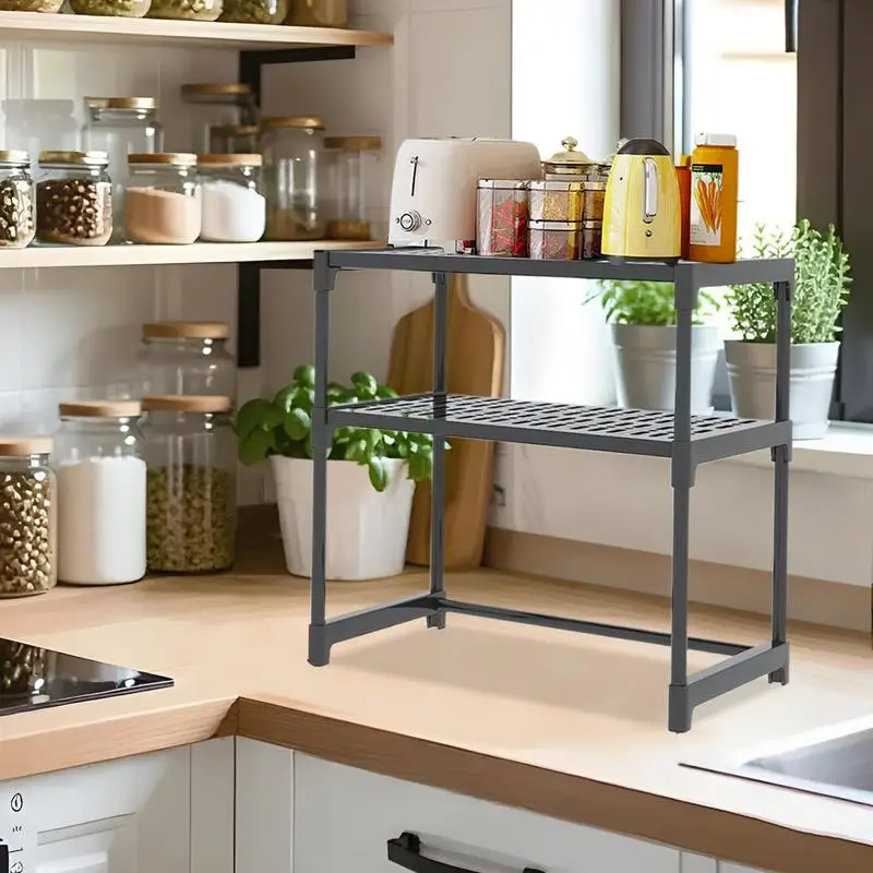 

Microwave Stand Microwave Oven Rack Multi-Functional Appliance Organizer Shelves For Utensils Tablewares Pots Pans Seasoning