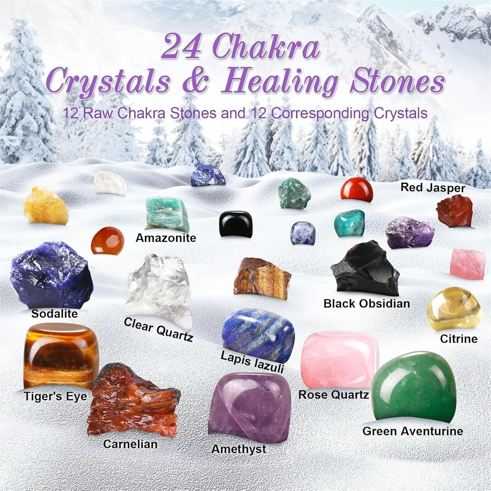 Christmas Advent Calendar Children's Crystal Christmas Countdown Calendar Children's Stars Cross Pillar Gemstone Gifts 2024 New