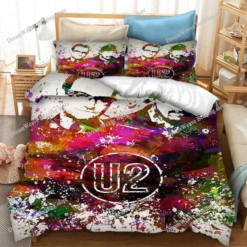 

New 3d Print Rock Music Band U Two Bedding Set Boys Girls Twin Queen Size Duvet Cover Pillowcase Bed Kids Adult Home Textiles