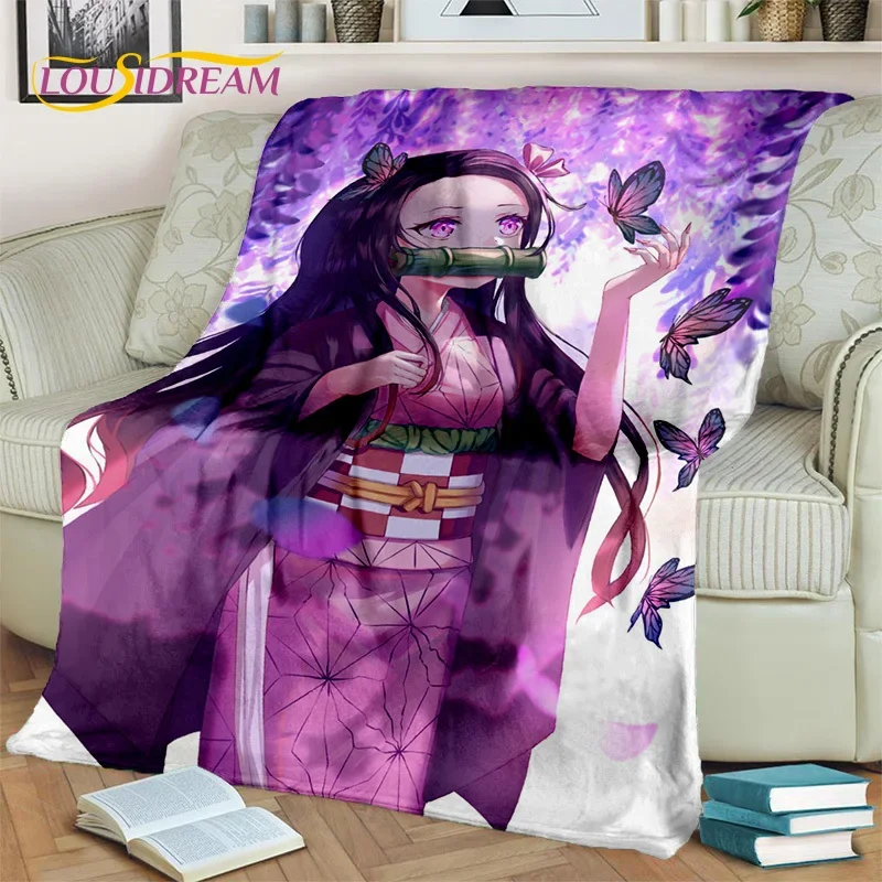 Kamado Nezuko Demon S-Slayer Japan Anime Soft Flannel Blanket for Beds Bedroom Sofa Picnic,Throw Blanket for kidOutdoors Leisure