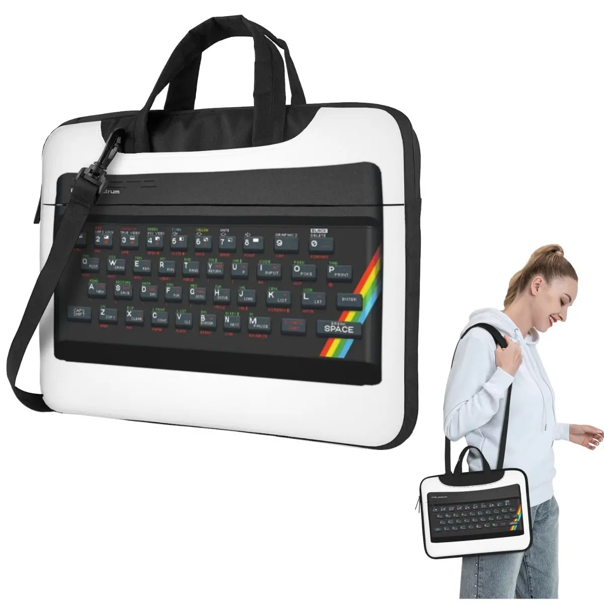 ZX Spectrum Laptop Bag Shockproof Case Computer Bag 13 14 15.6 Inch Crossbody Laptop Pouch For Macbook Pro Air
