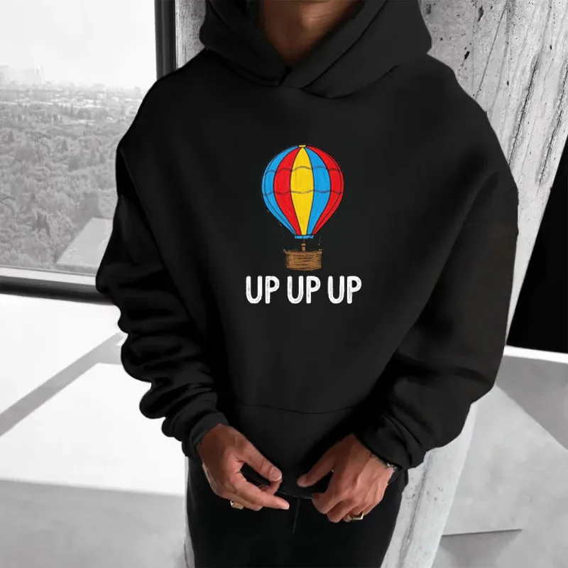 

Women's Hoodie Hot Air Balloon Rising Design Print 2025 New Autumn and Winter Top Hooded Long Sleeved Women's Casual Clothing