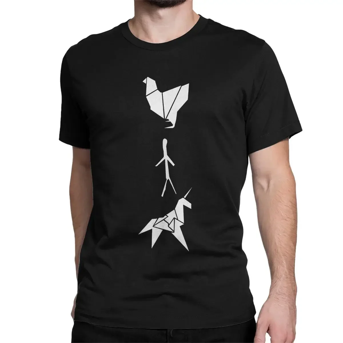 Unique Blade Runner Origami T-Shirt for Men Crew Neck Pure Cotton T Shirts Short Sleeve Tee Shirt Gift Idea Tops anime clothes