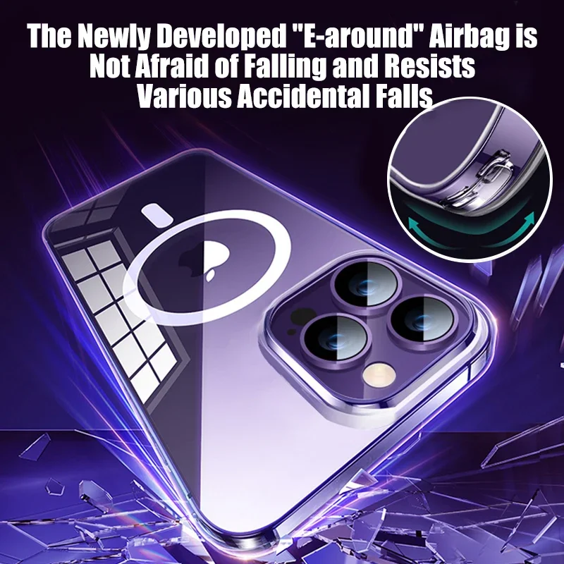 Für Magsafe Magnetische Hülle Für iPhone 16 15 11 13 12 14 Pro Max XR X XS 8 Plus Magnetische Drahtlose Lade Telefon Fällen Klare Abdeckung