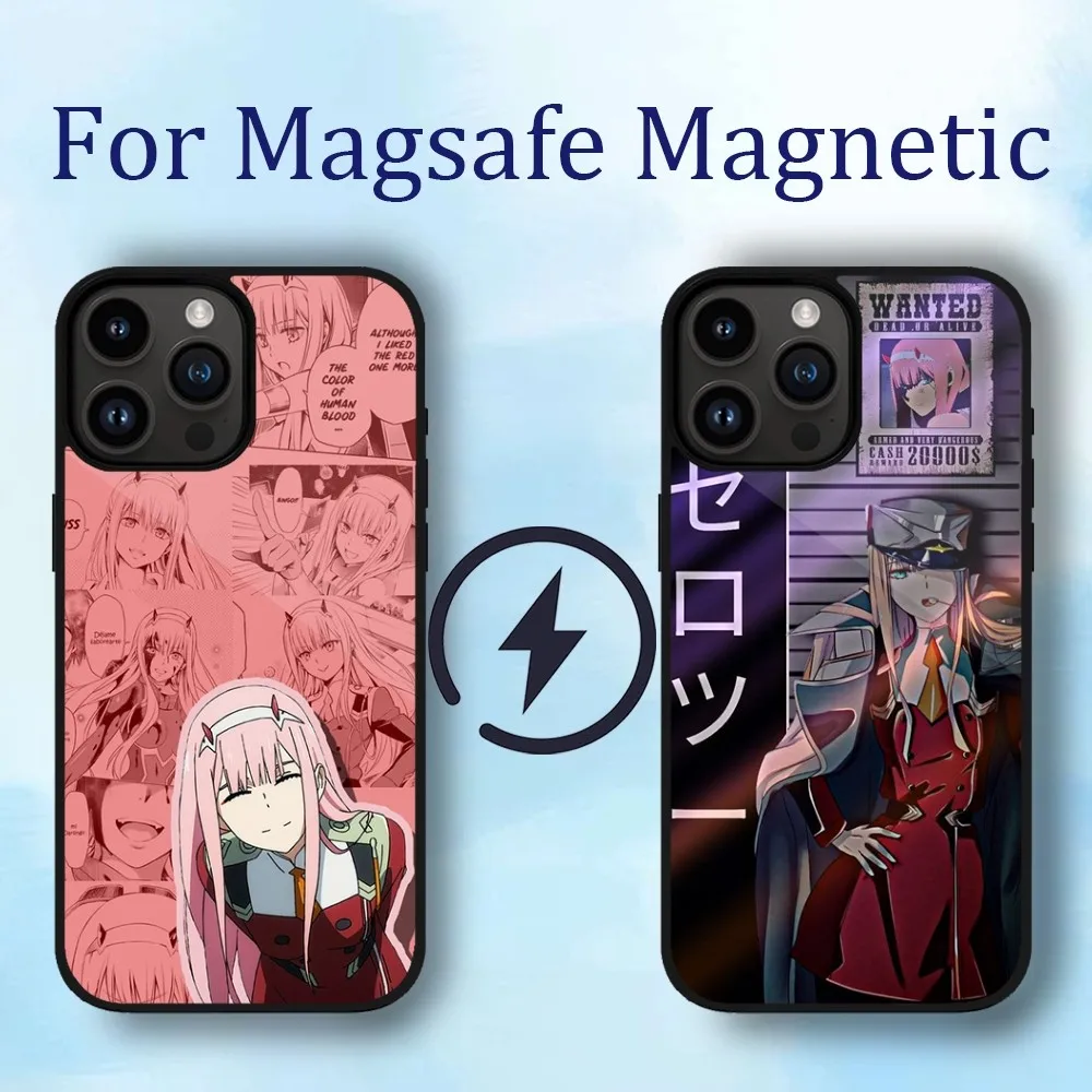 

Darling Zero Two Phone Case For iPhone 11 12 13 14 15 Max Plus Phone Magnetic for Macsafe Cases Cover