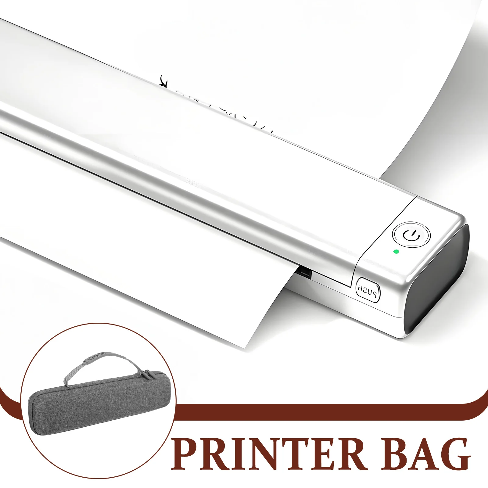 プリンターキャリングケース ハードトラベルバッグ 耐衝撃性 保護保管 耐久性のあるポータブルフォトプリンターケース ハンドル付き 安全