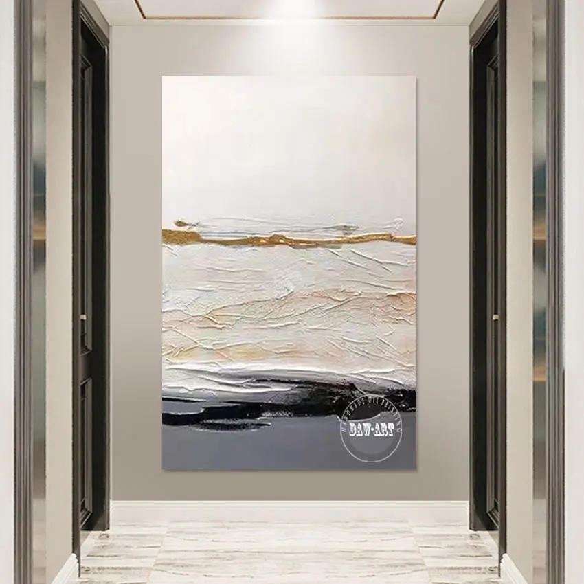 صورة قماشية تجريدية، بدون إطار، عناصر ديكور الحائط، رسم يدوي بتصميم محكم من الأكريليك الرمادي، أمثلة للرسم الفني الحديث