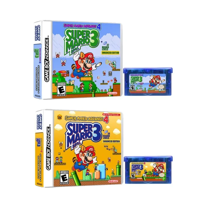 Super Mario Advance 4 Super Mario Bros3 Game Memory Card Screen Enhancement Multi-level Game Card for GBA Children Birthday Gift