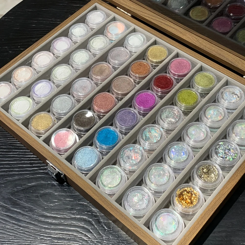 48 color nail powder set, moonlight glitter powder, perfect gift, including color palette, hot selling nail powder set