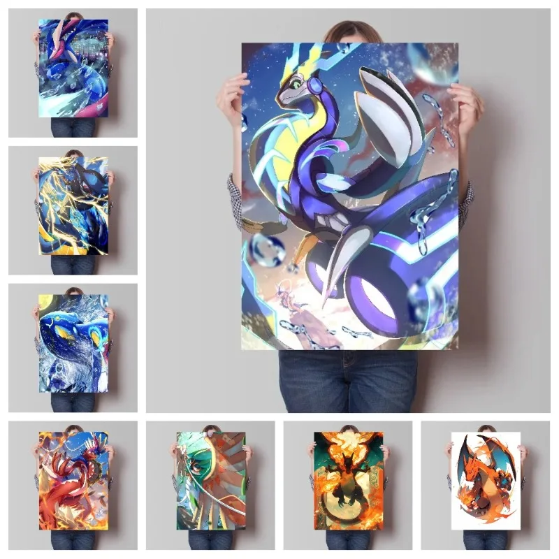 Pokemon  Anime Poster Charizard Charmander Canvas Painting Print Mural Picture Wall Art Children Room Decor Wall sticker Gifts