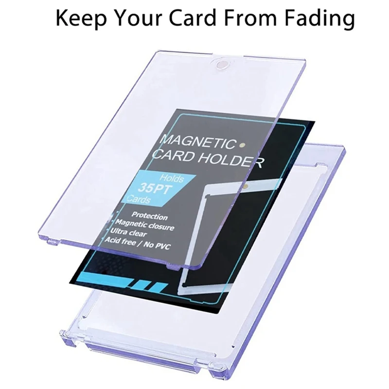 10Pcs 35PT Hard Magnetic Card Holder for Idol Photo Cards Protector Sports Trading Card Toploaders Display Case A-DTB3