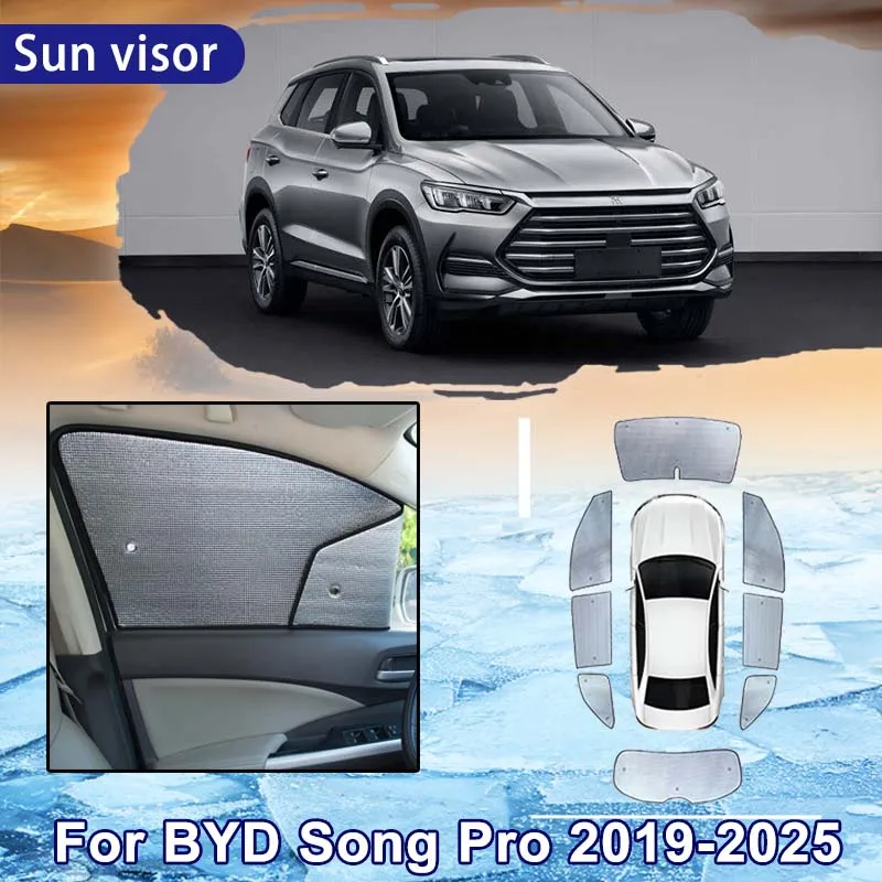 Car Sun Shade for BYD Song Pro 2019 2020 2021 2022 2023 2024 Car Full Coverage Sunshade Windshield Side Window Sunshade Cooling