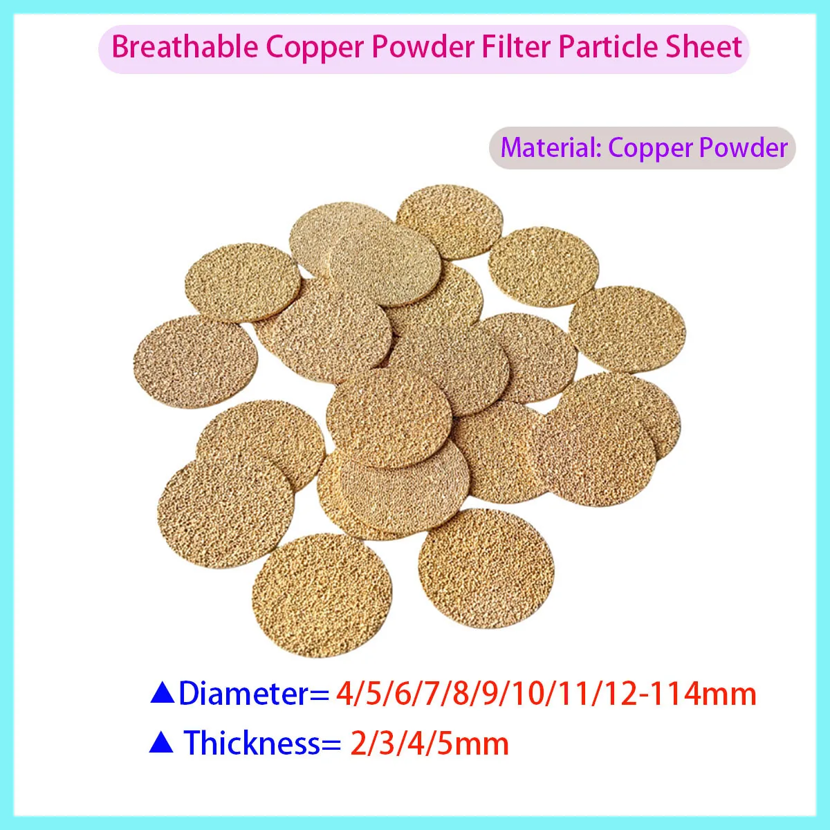 

Copper Powder Circular Filter Particle Air Filter Column