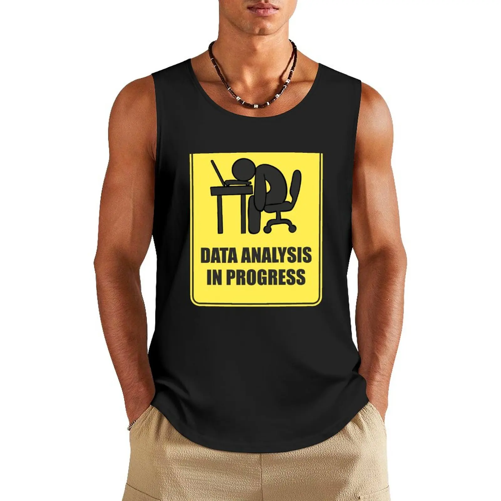 

Data Analysis In Progress Street Sign Tank Top summer clothes for men singlets for men