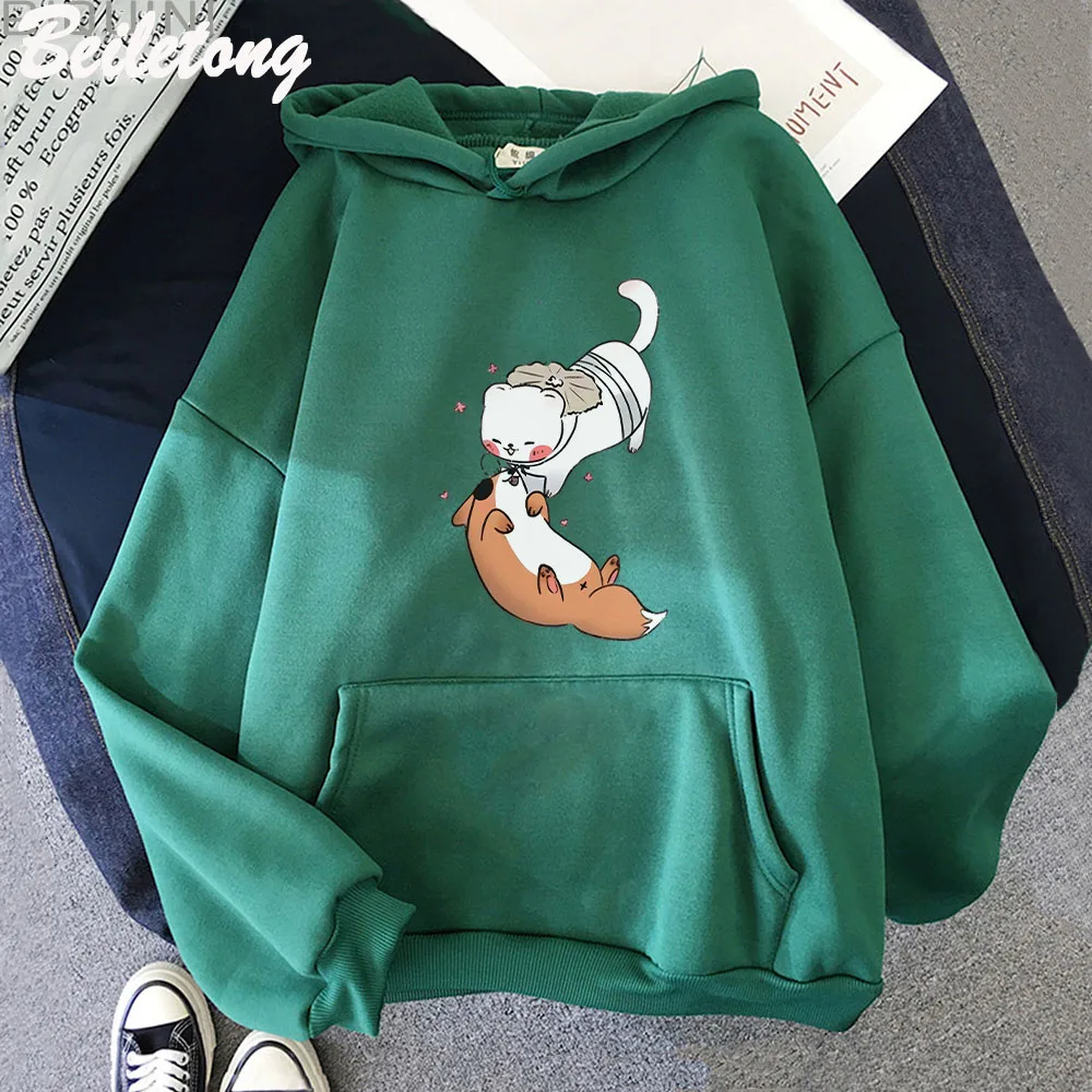 TGCF Fox and Ferret Hoodies Tian Guan Ci Fu Kawaii Print Hoodie Harajuku Aesthetic Man Women Cartoon Graphic Winter Sweatshirts