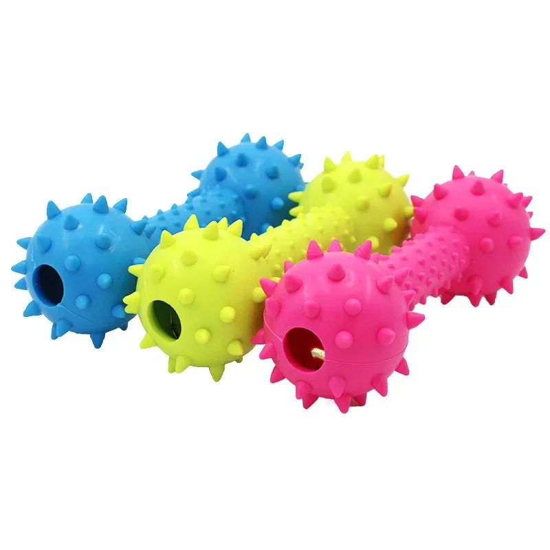 

TPR Pet Toys, Rubber Sound Barbells, Barbed Dumbbells, Dog Grinding Toys