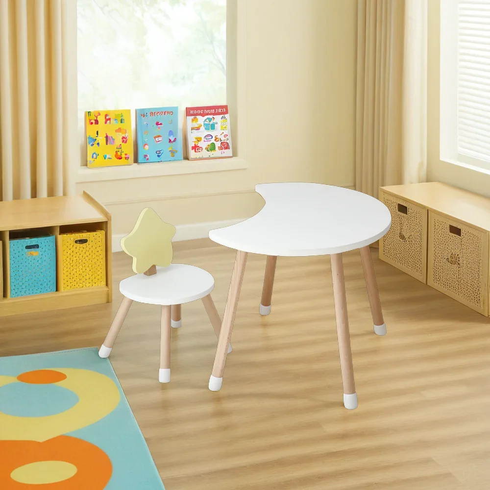 Escritorio de estudio de madera para niños de guardería, silla y mesa para niños, juego de muebles de cocina y dormitorio para aprender mesa de actividades para niños