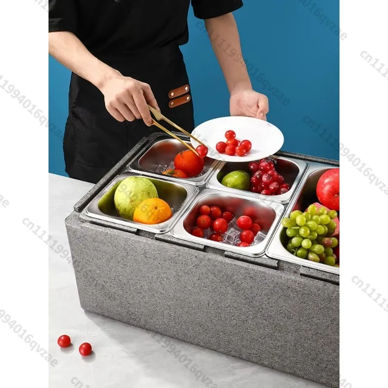 Large Capacity Multi-compartment Refrigerated Heat Insulation Box with Transparent Dust-proof Flip