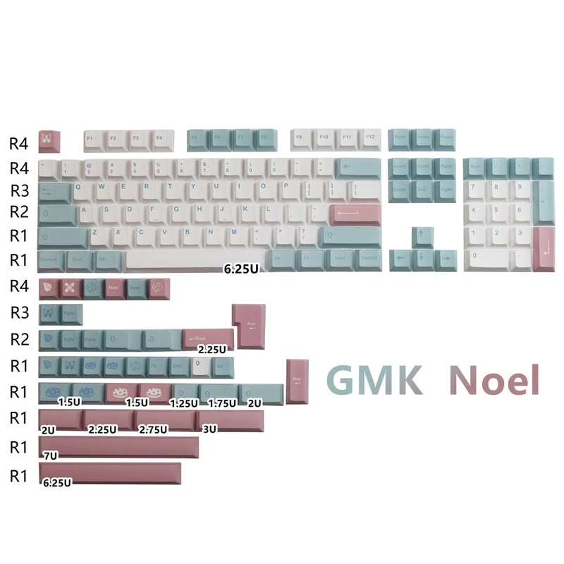 GMK 140 Keys Noel Keycaps PBT Dye Subbed Key Caps Cherry Profile Keycap With 2.25U 2.75U 3U 7U Spacebar ISO Enter