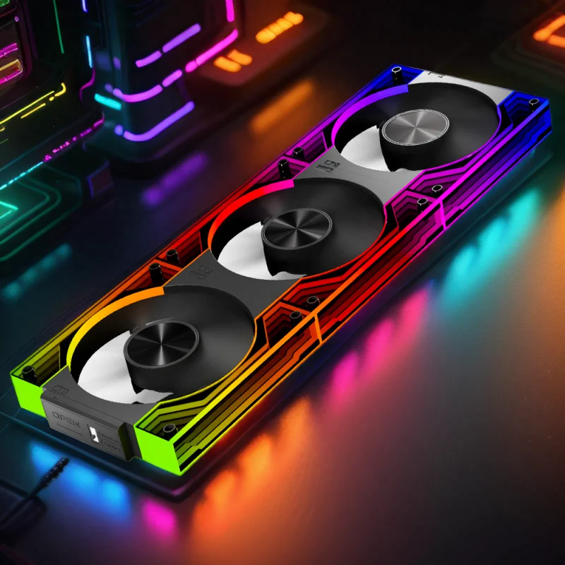 [Reversible] Jungle Leopard Interstellar V3 ARGB Fan 120mm - Dual Side Infinity Mirror, 5V3pin RGB, PWM Daisy Chain, Gaming PC