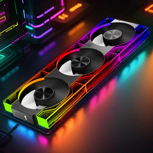 Imagen 2 del producto Montaje Reversible Ventilador ARGB Leopardo de la Selva Interestelar V3 120mm - Espejo Infinito Doble Cara, RGB 5V3pin, PWM Daisy Chain, Enfriador para PC Gaming