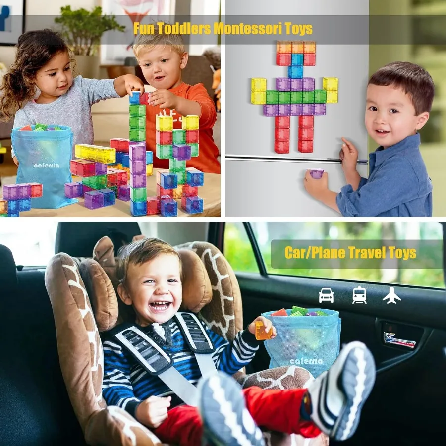 48PCS Magnetic Blocks - 1.38 inch Building Blocks for Toddlers STEM Building Toys for Montessori Toys for 2 3 4 5 6+ Year Old M