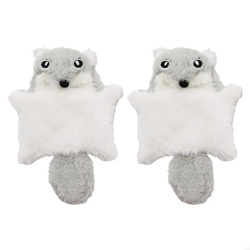 Cats Toy Squirrels with Crinkle Paper 2pcs Plush Teaser Toy for Pet Curiosity and Hunting Instincts Great for Indoor Use Y5GB