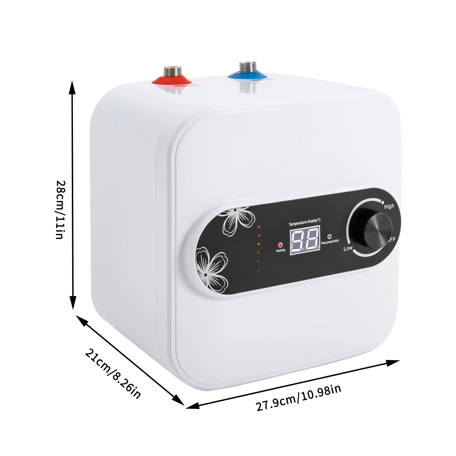 110V 2.1 Gallons Electric Mini-Tank Water Heater Tronic with LCD Screen for Being Installed in  Kitchens, Bathrooms, RVs