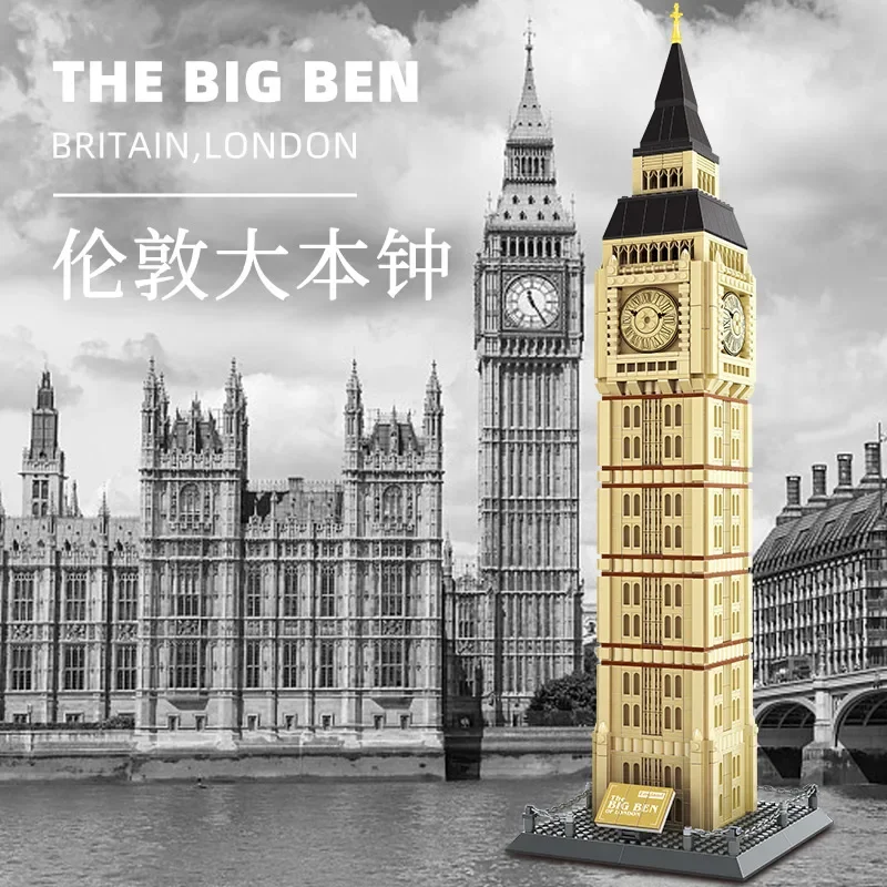 WANGGE City Series London Big Ben Elizabeth Tower Architectural Model Building Block Toy Children MOC 3D Puzzle DIY Gift