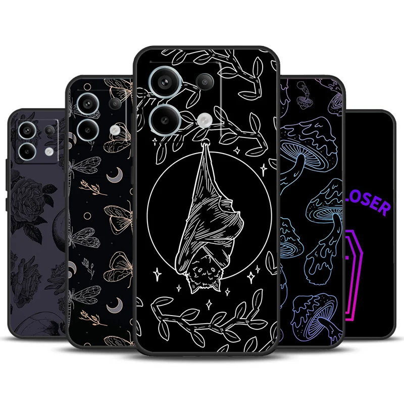 Skull Gothic Creepy Pastel Goth Case For Xiaomi Redmi Note 13 Pro Plus Note 12 11 9 10 11S 10S 12S Redmi 13C 10C 12C Cover