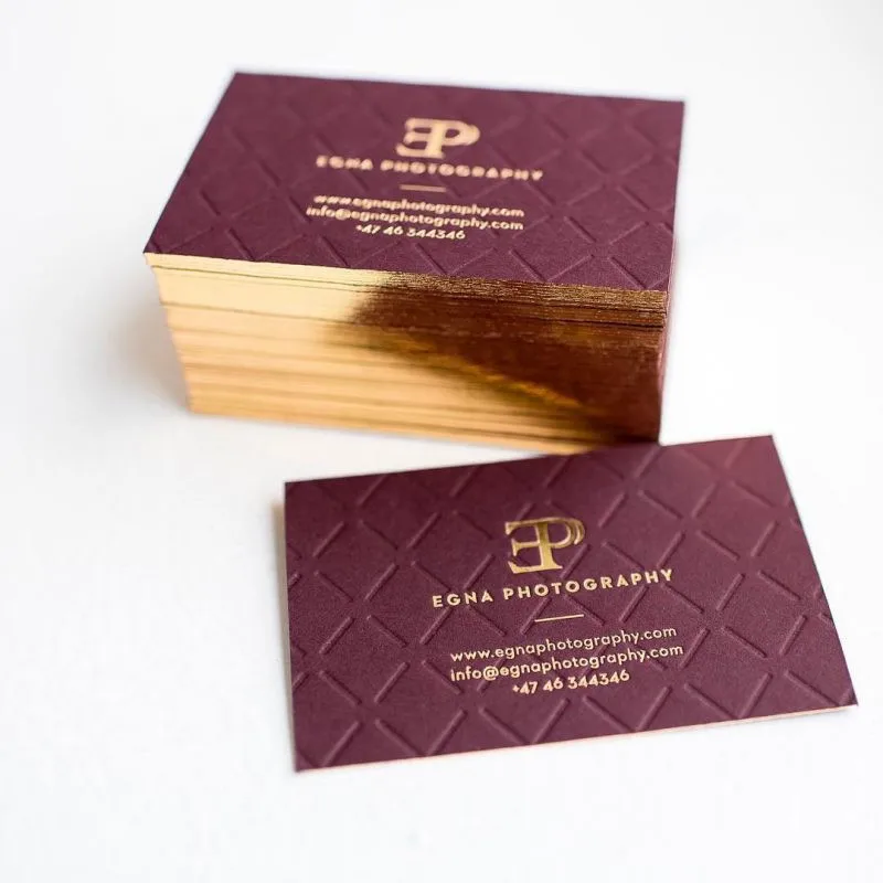 

Custom 200PCs a Lot 200PCs a lot luxury gold foil edge color business card factory price gold stamping CR