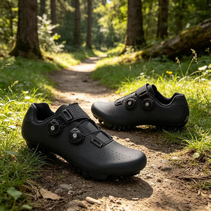 Ultraleichte Fahrradschuhe, atmungsaktiv und leicht, SPD-kompatible Hartsolzen für Rennrad- und Mountainbike-Wettkampftraining – Detail 6