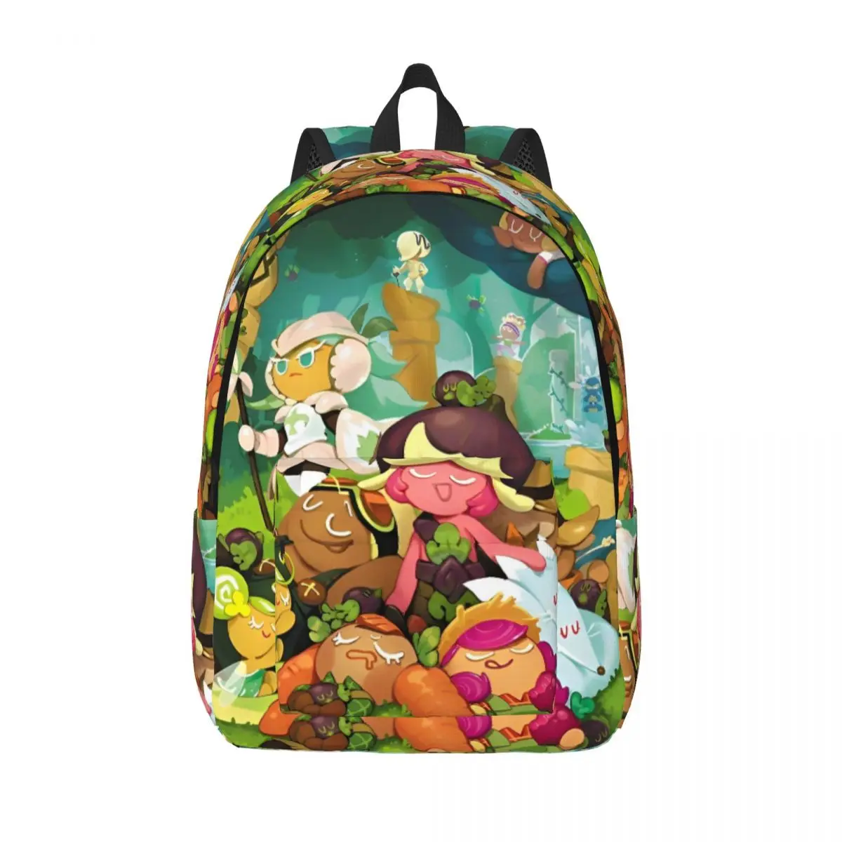 حقيبة ظهر كوكي رن كينغدوم للنساء، حقيبة ظهر رائعة للعمل في المدرسة الثانوية، حقيبة قماش للكمبيوتر المحمول من Gacha Game مع جيب