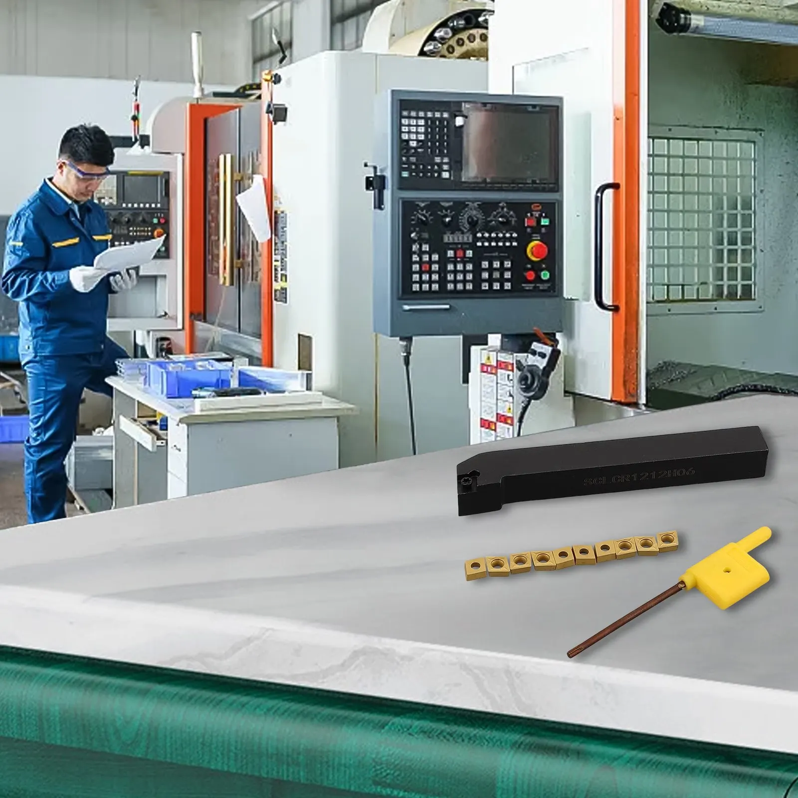 

Высокоэффективный держатель токарного станка SCLCR1212H06 + 10 шт. CCMT060204 HM VP15TF, вставной инструмент, легкая замена лезвий