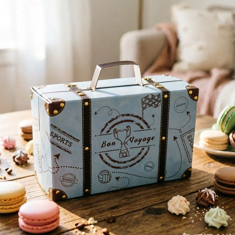 5-50PCS Mini Suitcase Gift Boxes European Simple Candy Packaging Wedding Favors for Cookies Cakes Baked Goods Party Supplies