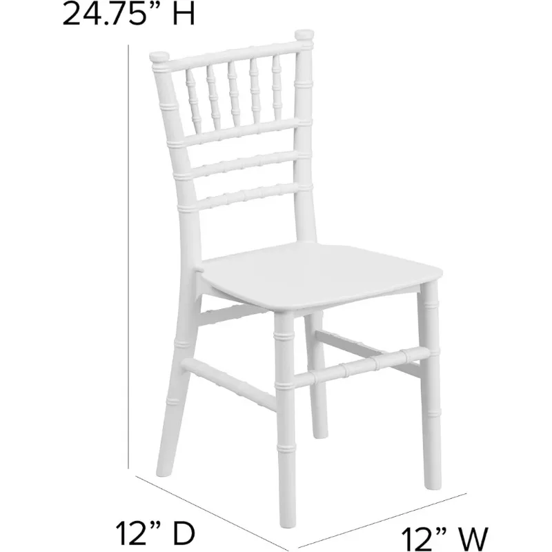 10 Pack Child’s White Resin Party and Event Chiavari Chair for Commercial & Residential Use