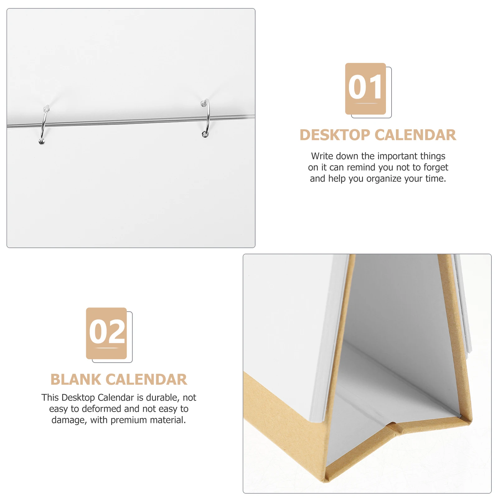 

Handmade Desktop Calendars Premium Material Blank Pages Easy Storage DIY Home Office Decorative Wide Uses
