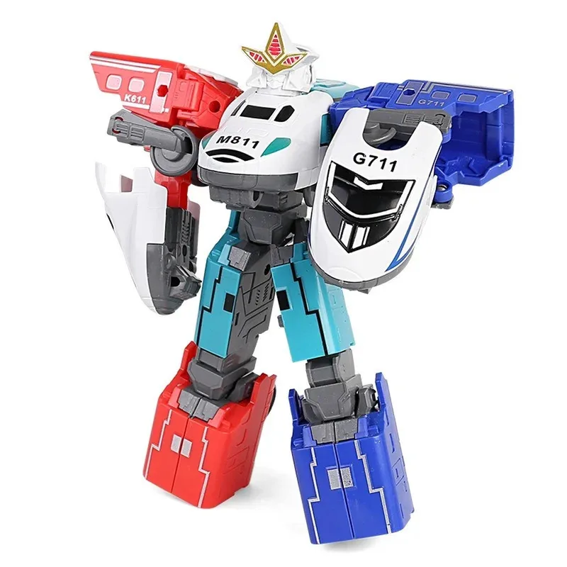 アニメ映画変換スリーインワンカーフィットロボットトレインアクションフィギュアロボットモデル子供のおもちゃ男の子