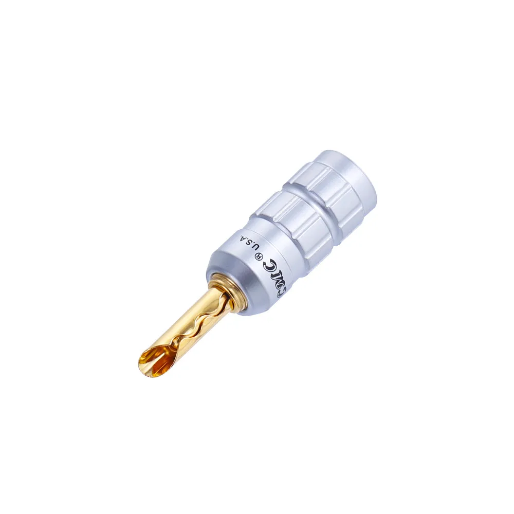 US CMC Brand 0638-WF-G Solid Copper 24K Gold Plated Banana Plug Speaker Wire Terminal Original