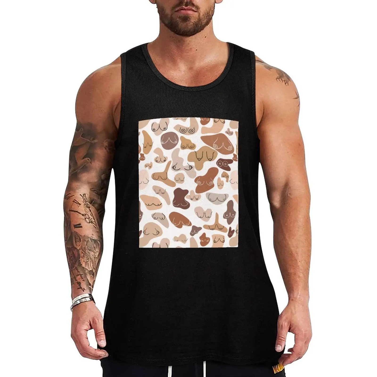 Boob Art, Boho Woman Art Tank Top man sexy?costume sleeveless bodybuilding men