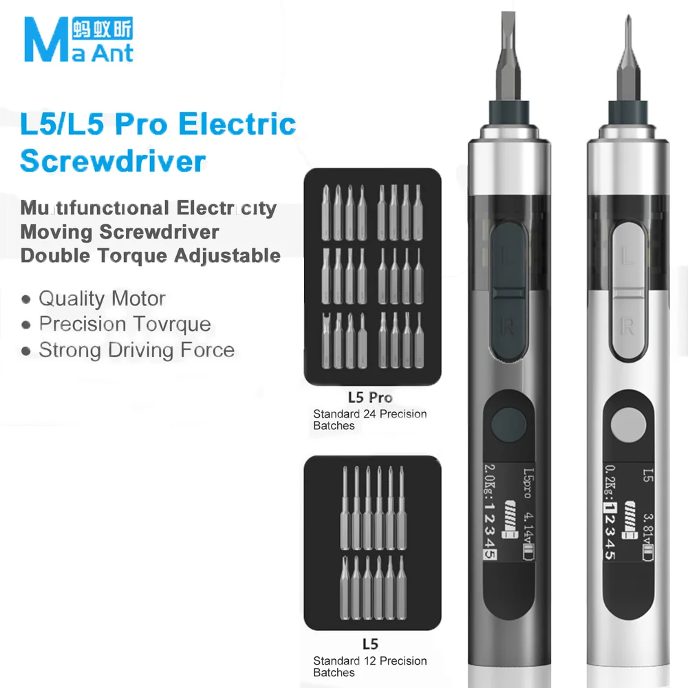 Smart Electric Screwdriver with Dual Torque Adjustment Strong Magnetic Adsorption Bits Appliances Phone Disassembly Repair Tool