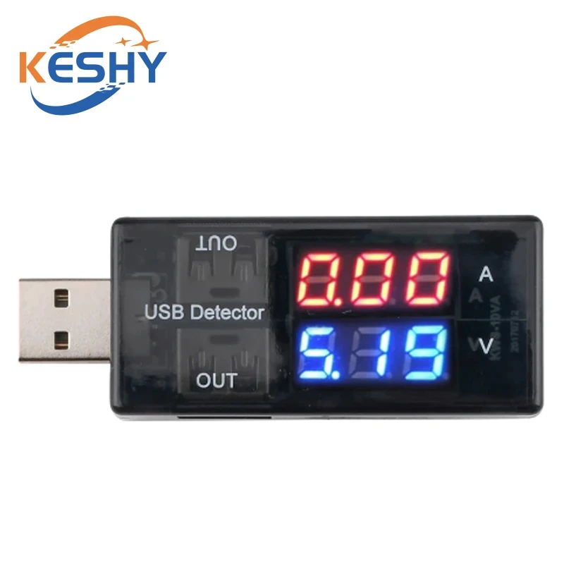 Red+Blue Dual Display USB Current Voltage Meter DC Charging Detector Tester Battery Voltmeter Ammeter Charger Indicator