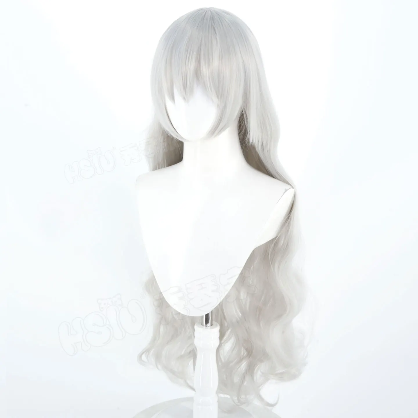 Anime jogo biblioteca de ruina argalia cosplay peruca longo encaracolado cinza branco cabelo sintético mulher festa de halloween carnaval roleplay peruca