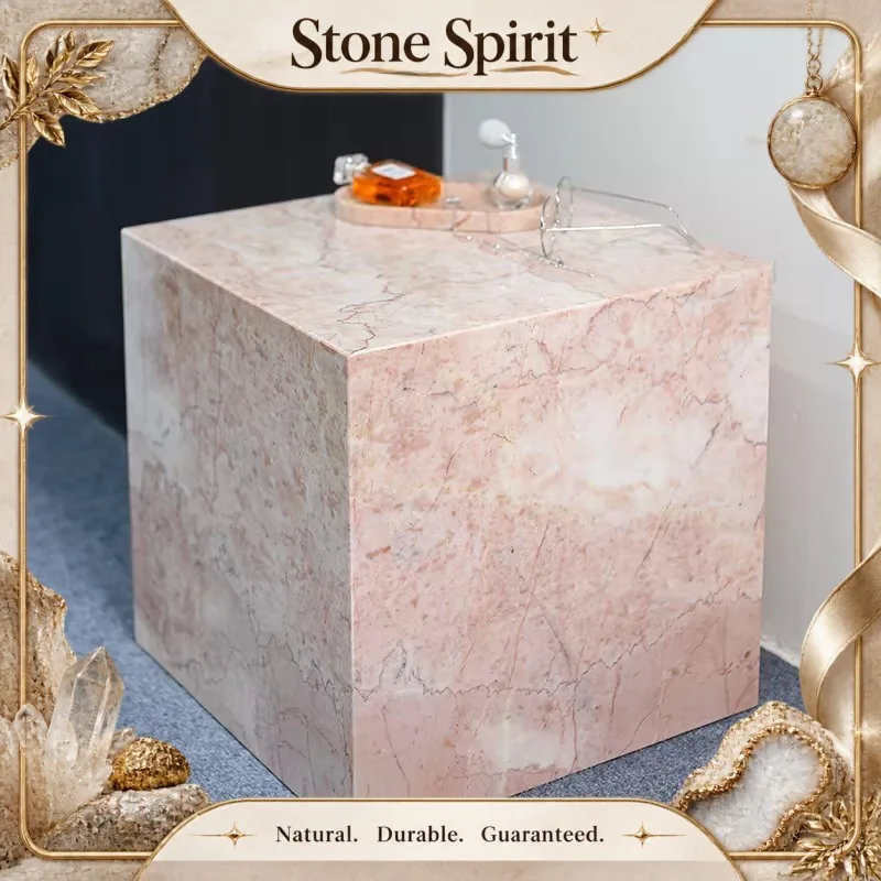 Italian Style Light luxury Natural Marble Side Table Living Room Sofa Corner Table Advanced Design Square Shape Small Side Table