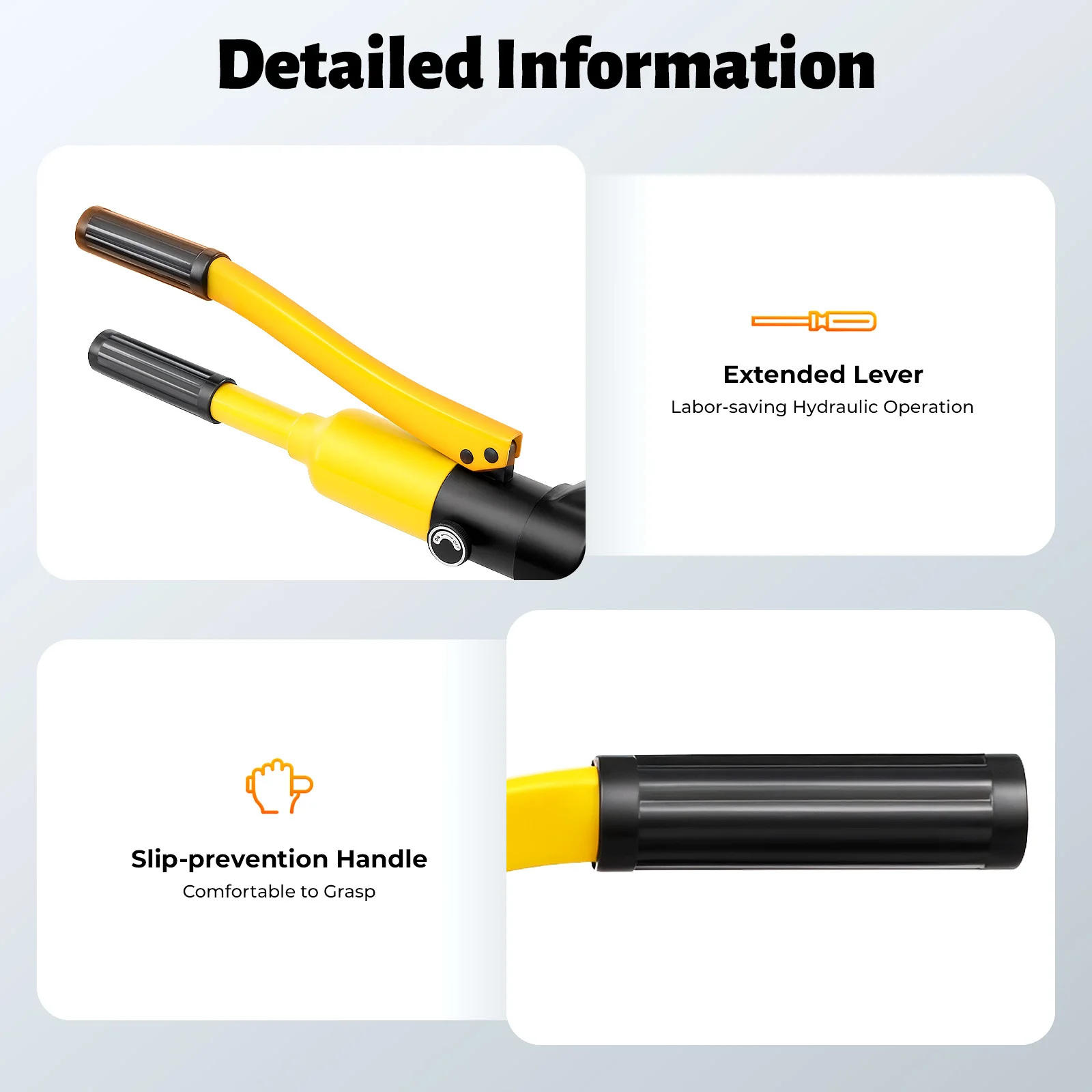 قاطع حديد التسليح الهيدروليكي اليدوي 13 طن، أداة قطع قضيب فولاذي محمولة مع صندوق أدوات للبناء والكهرباء وأعمال السكك الحديدية، 2866