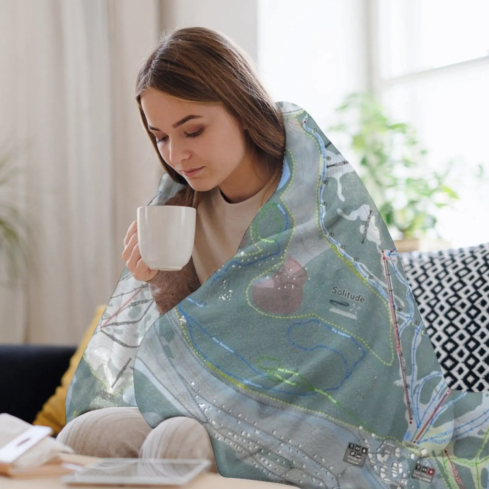 منتجع العزلة درب خريطة رمي بطانية فروي الفلانيل أريكة هدايا عيد الميلاد البطانيات