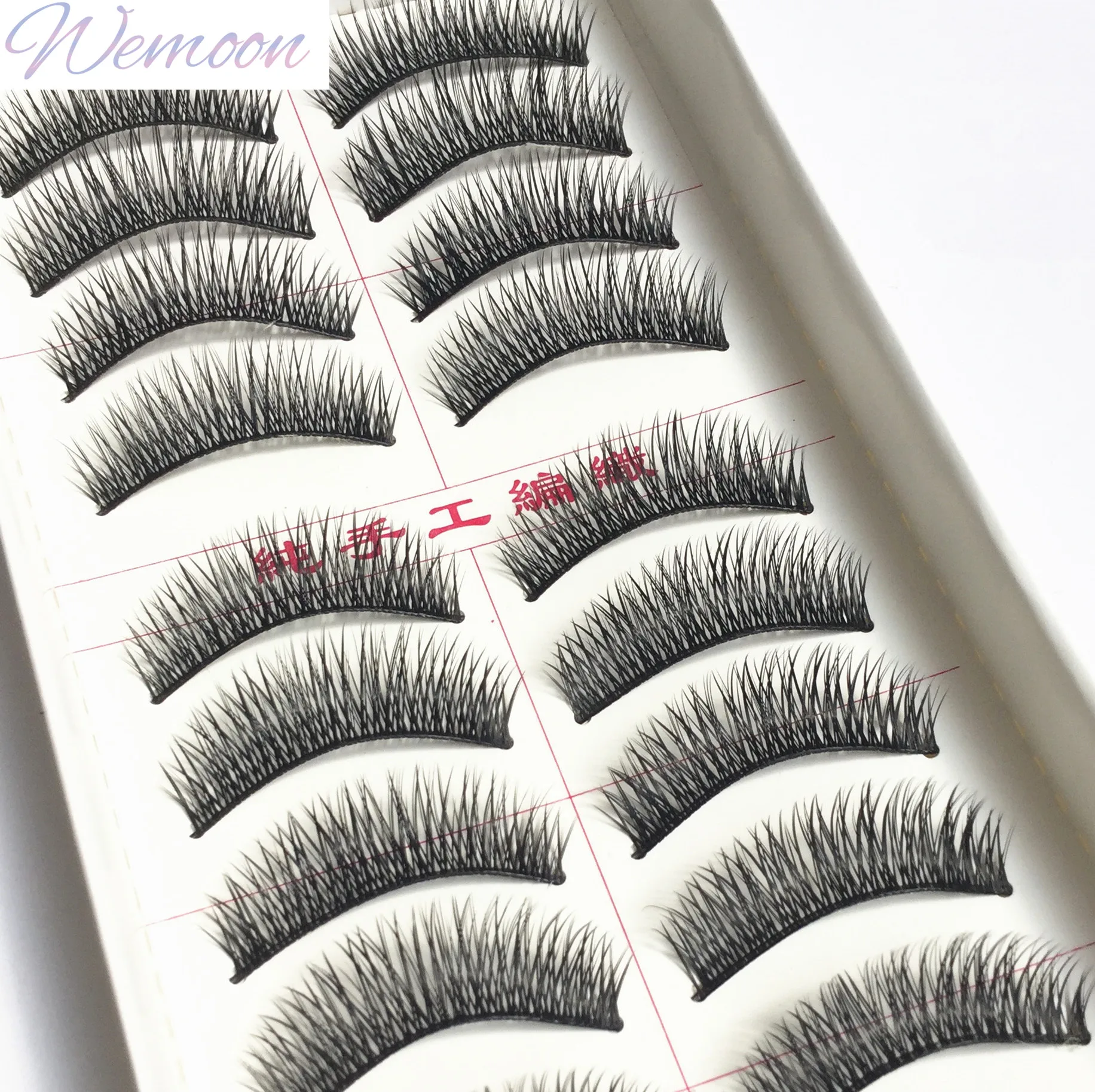 10 Pairs of Taiwan Hand-woven False Eyelashes Natural Thick Cross Eye Lash Soft Handmade Makeup Tool Suppliers