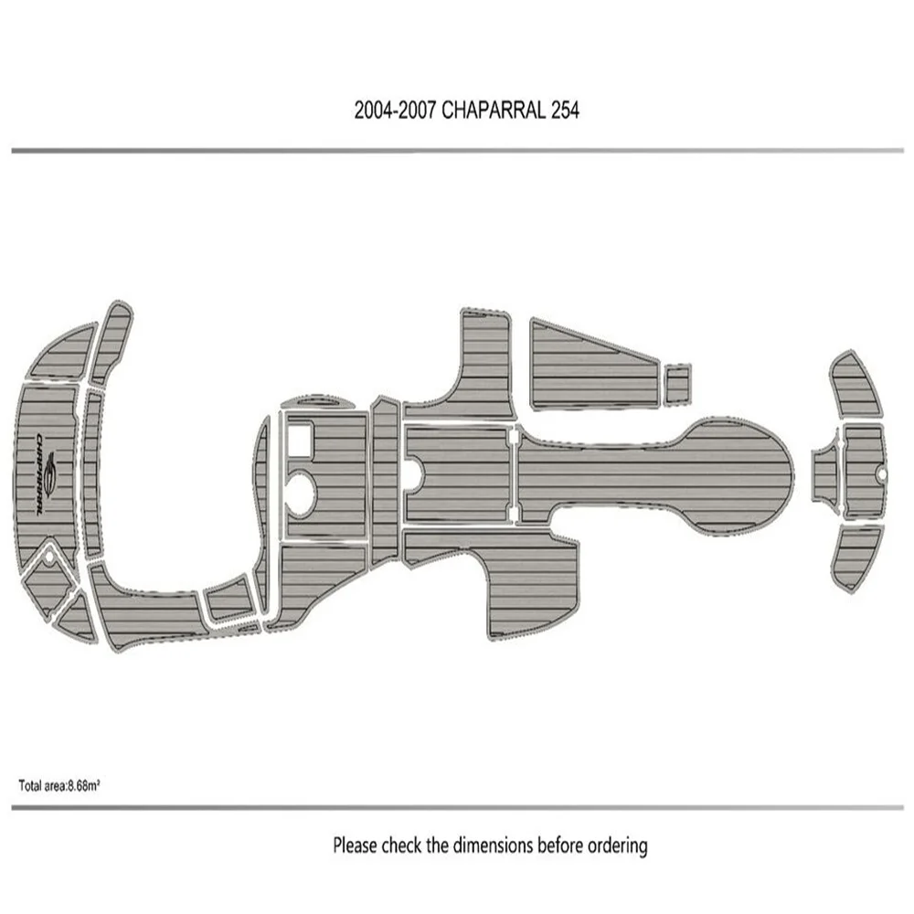 2004-2007 CHAPARRAL 254 cockpit & Swim Platform Pads 1/4