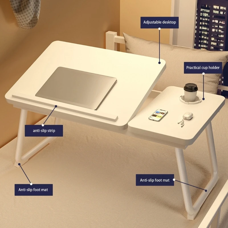 Sturdy Wooden Desktop Foldable Adjust Desk Space Saving Foldable Laptop Table Suitable for Students Remote Workers high quality